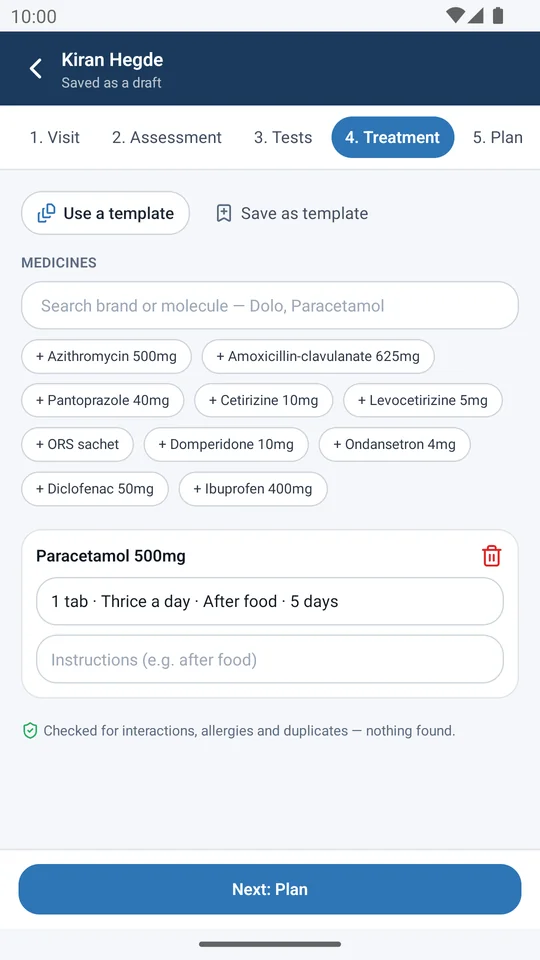Writing a prescription in DoctorLync